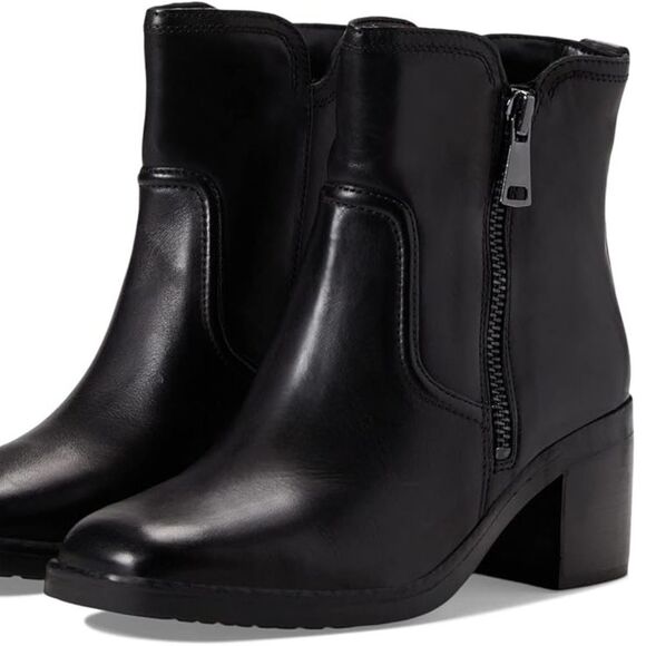 Naturalizer Emmy Block Heel Bootie in Black Leather (WIDE) - Picture 1 of 6